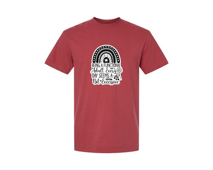 brand:Comfort Colors|color:Chili|Funny Quotes Sarcastic Sticker Graphic T-Shirt
