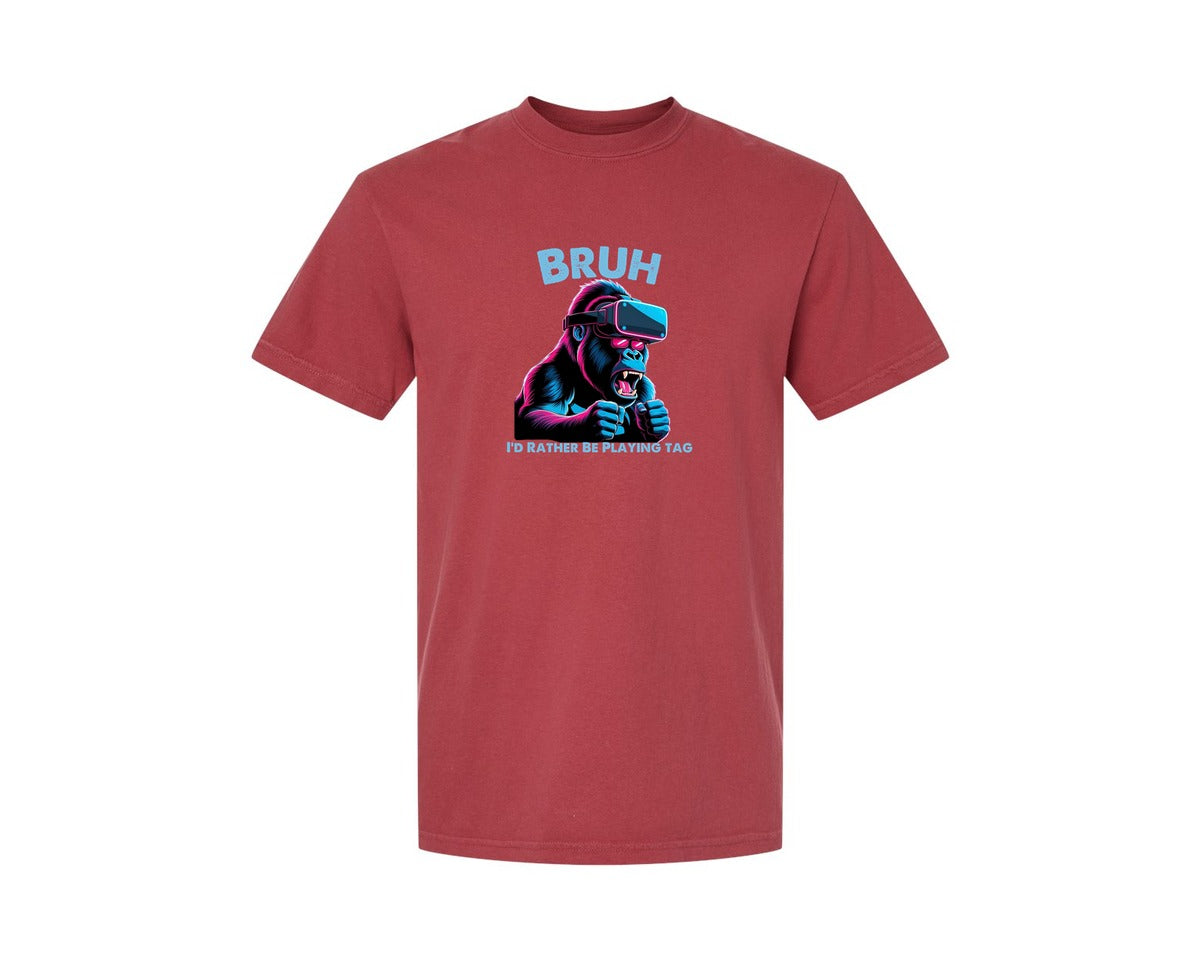 brand:Comfort Colors|color:Chili|Bruh Id Rather Be Playing Tag T Shirt Graphic T-Shirt