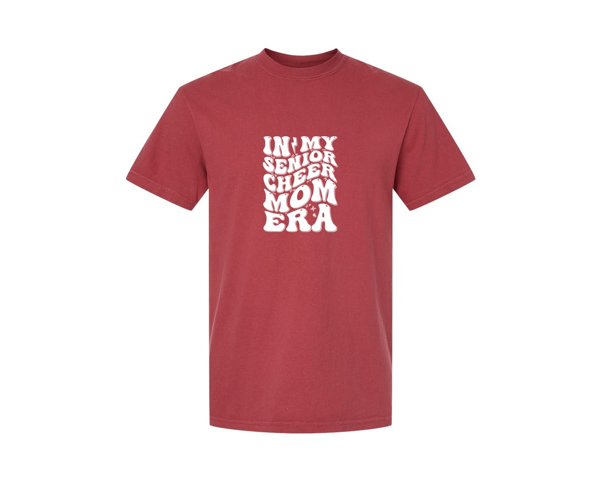 brand:Comfort Colors|color:Chili|In My Senior Cheer Mom Era 2 Graphic T-Shirt