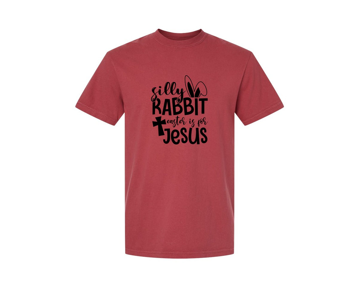brand:Comfort Colors|color:Chili|Silly Rabbit Easter Is For Jesus Ea Graphic T-Shirt