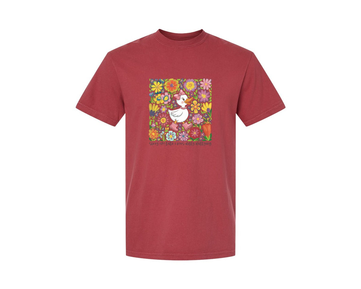 brand:Comfort Colors|color:Chili|Funny Mama Goose Boho Floral Graphic T-Shirt