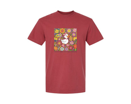brand:Comfort Colors|color:Chili|Funny Mama Goose Boho Floral Graphic T-Shirt
