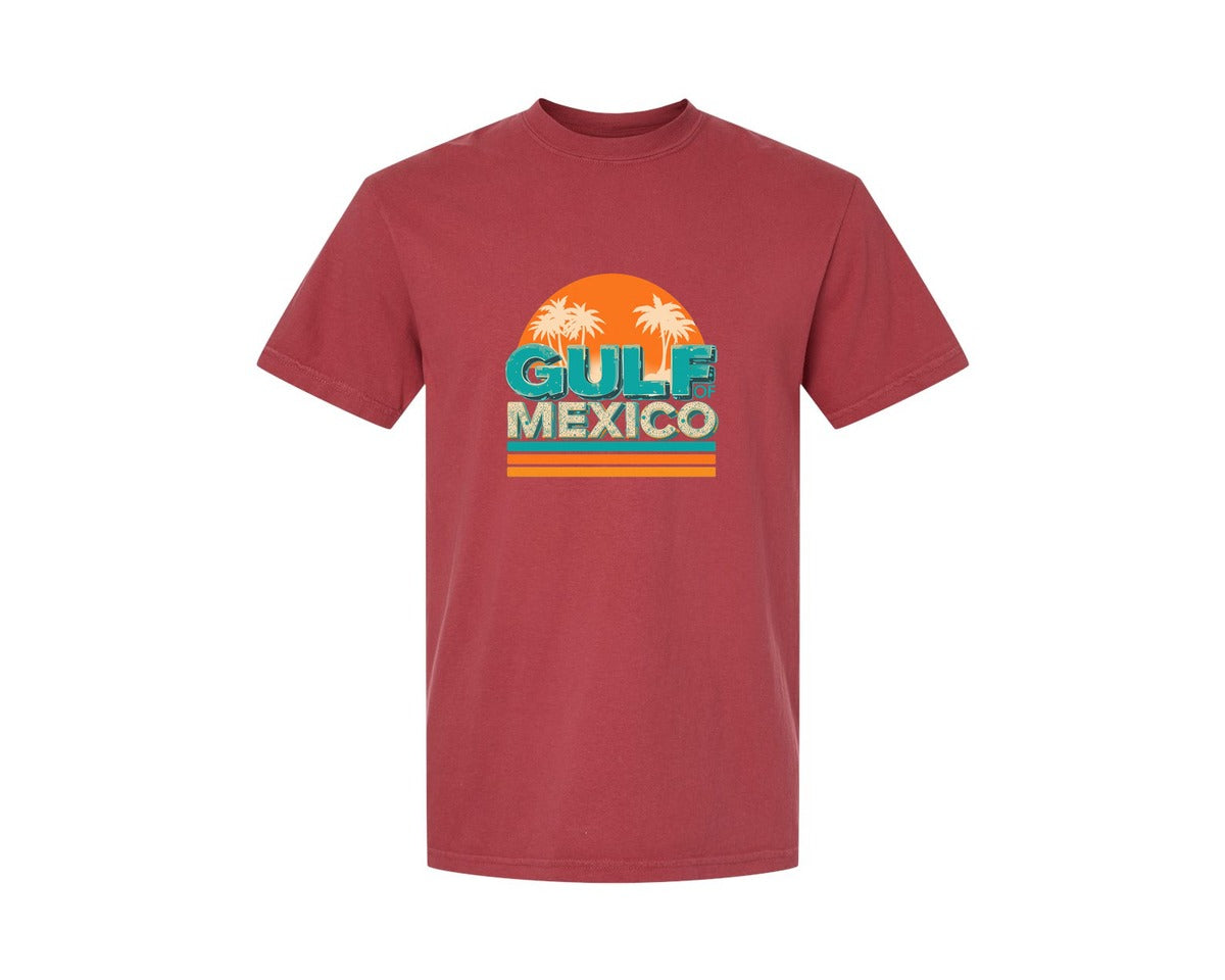 brand:Comfort Colors|color:Chili|Retro Gulf Mexico T Shirt Design Graphic T-Shirt