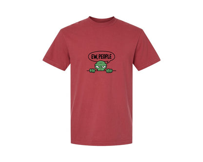 brand:Comfort Colors|color:Chili|Ew People Alien Ufo T Shirt Design Graphic T-Shirt