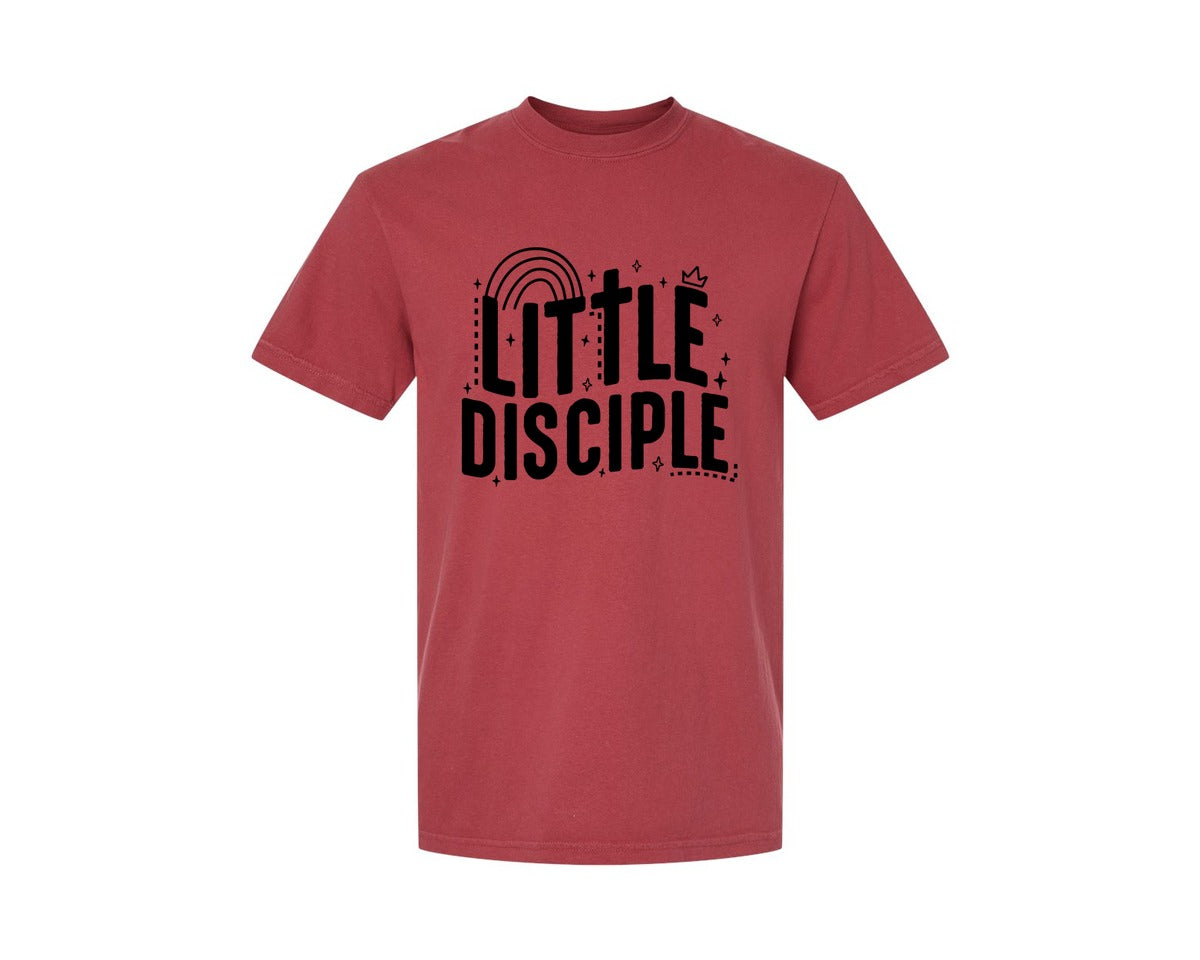 brand:Comfort Colors|color:Chili|Retro Little Disciple Tshirt Kids Graphic T-Shirt