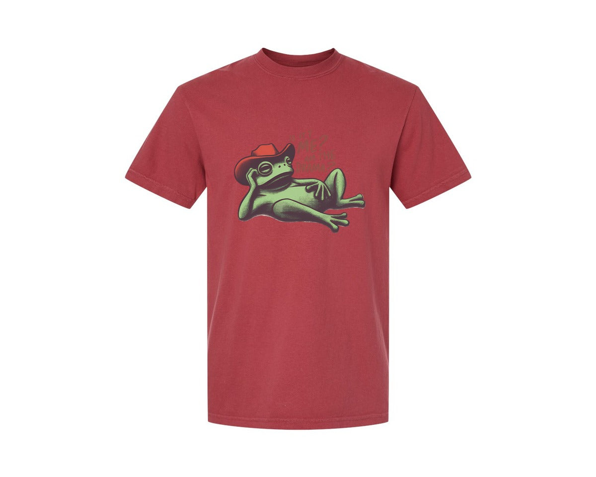 brand:Comfort Colors|color:Chili|Drama Frog Funny Cowboy Aesthetic Graphic T-Shirt