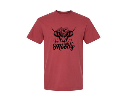 brand:Comfort Colors|color:Chili|Just A Little Moody T Shirt Design Graphic T-Shirt