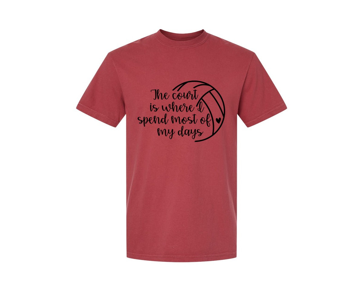 brand:Comfort Colors|color:Chili|Volleyball Mom 24 Graphic T-Shirt