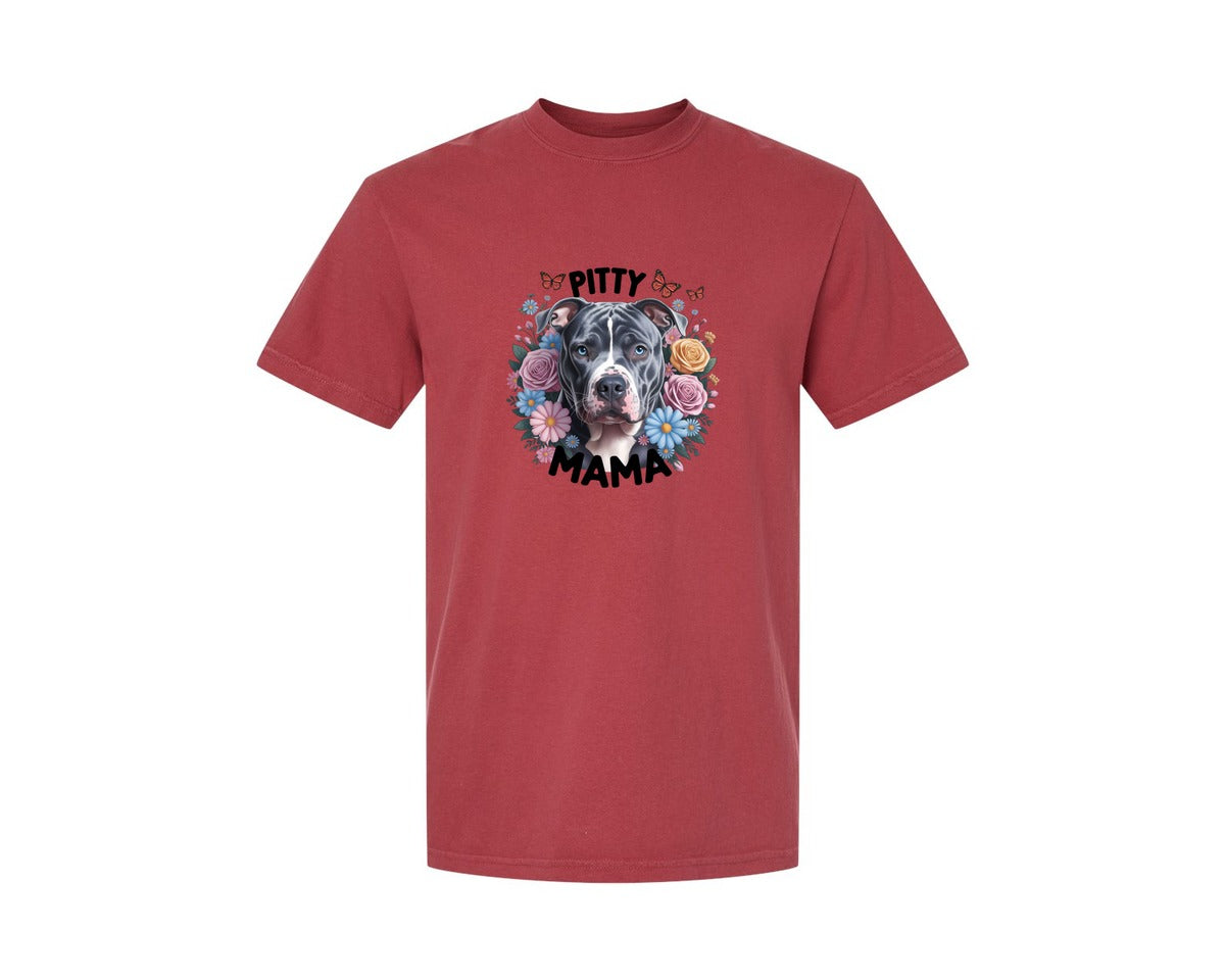 brand:Comfort Colors|color:Chili|Pitty Mama Cute Pitbull Dog 2 Graphic T-Shirt
