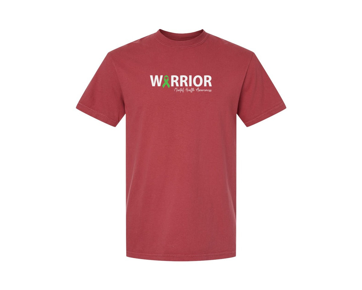 brand:Comfort Colors|color:Chili|Mental Health Awareness Green Ribbon T S 2 Graphic T-Shirt