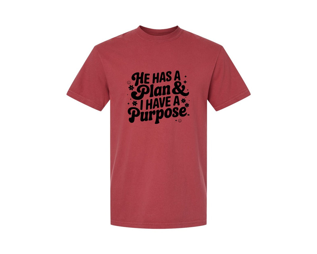 brand:Comfort Colors|color:Chili|He Has A Plan And I Have A Purpose D Graphic T-Shirt