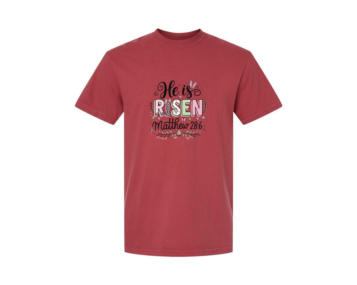 brand:Comfort Colors|color:Chili|Religious Easter Graphic T-Shirt