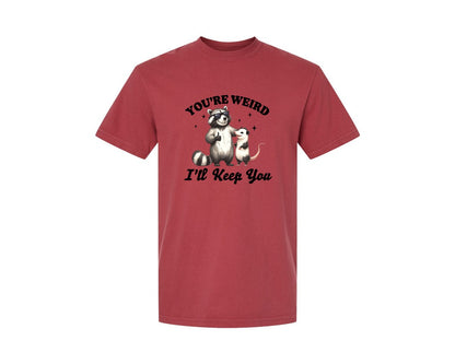 brand:Comfort Colors|color:Chili|Sarcastic Funny Raccoon Possum Weird Graphic T-Shirt
