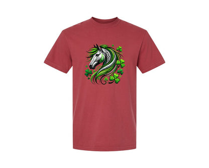 brand:Comfort Colors|color:Chili|St Patricks Day Horse Lucky Graphic T-Shirt