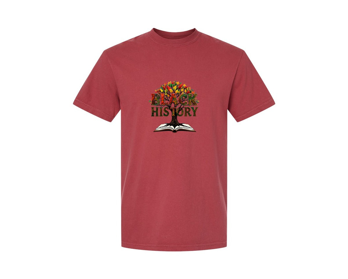 brand:Comfort Colors|color:Chili|Black History Month Tree Of Knowledge Graphic T-Shirt