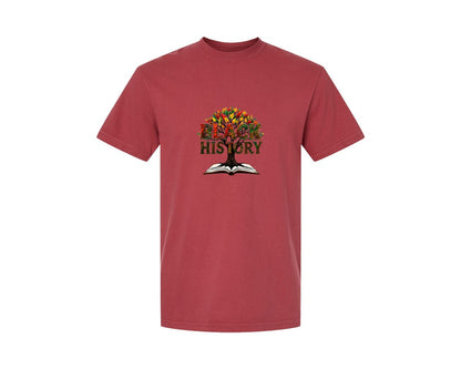 brand:Comfort Colors|color:Chili|Black History Month Tree Of Knowledge Graphic T-Shirt