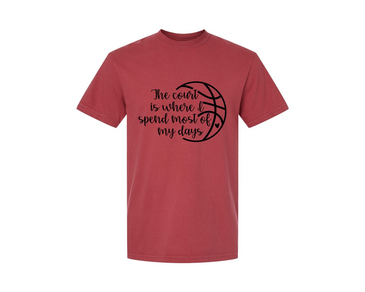 brand:Comfort Colors|color:Chili|Basketball Mom 80 Graphic T-Shirt