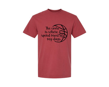 brand:Comfort Colors|color:Chili|Basketball Mom 80 Graphic T-Shirt