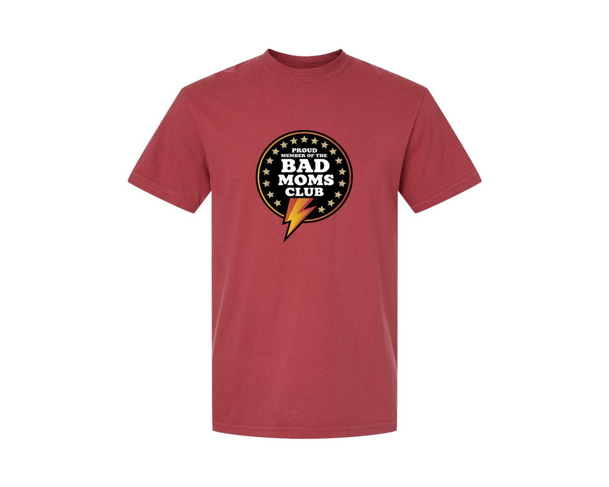 brand:Comfort Colors|color:Chili|Proud Member Of The Bad Moms Club Funny Graphic T-Shirt