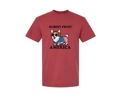 brand:Comfort Colors|color:Chili|Corgi Dog 4Th Of July Graphic T-Shirt