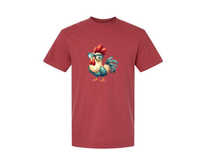 brand:Comfort Colors|color:Chili|Cute Cartoon Rooster Design Graphic T-Shirt