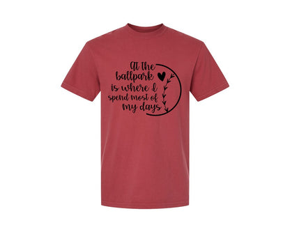 brand:Comfort Colors|color:Chili|Baseball Mom Softball Mom 2 Graphic T-Shirt