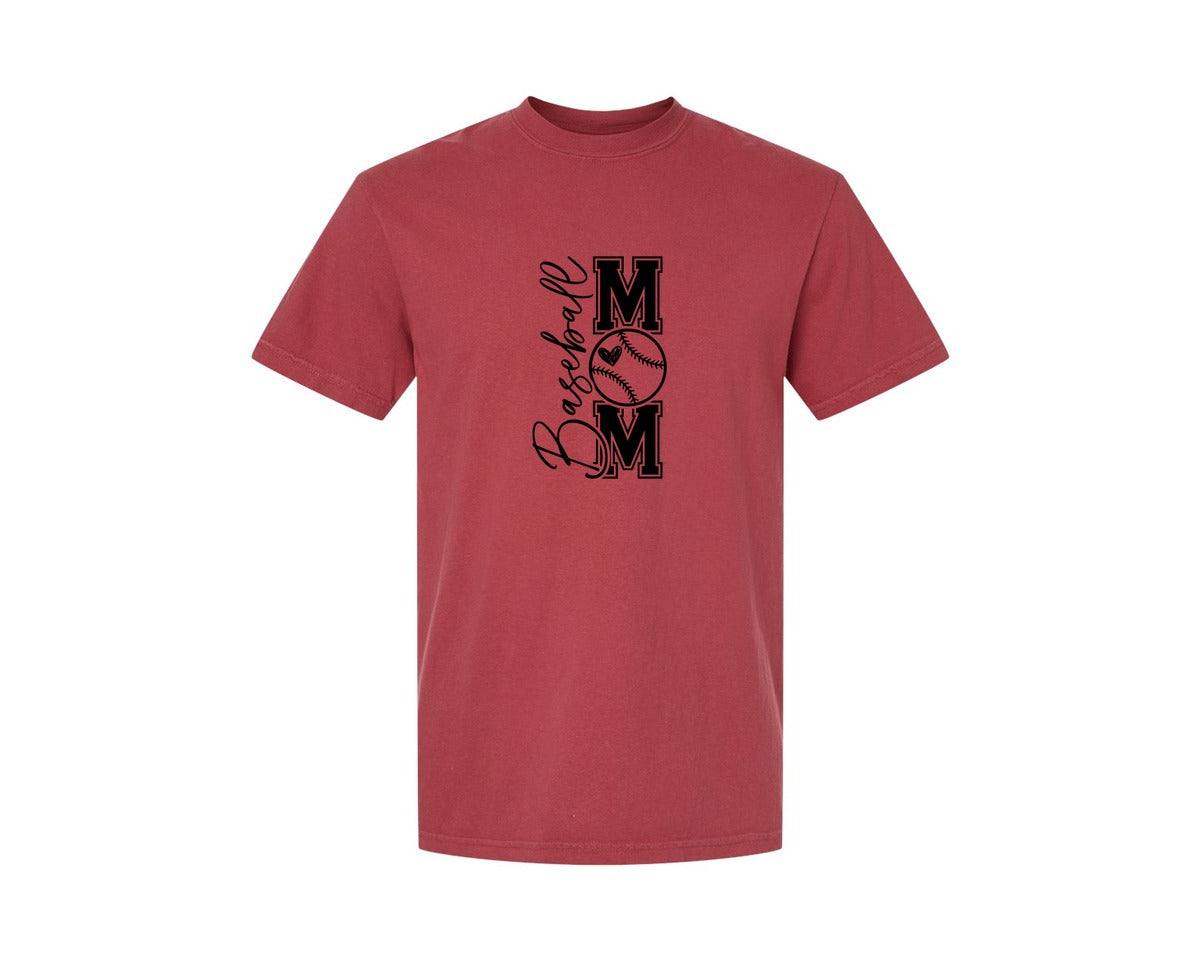 brand:Comfort Colors|color:Chili|Baseball Mom Baseball Mom 2 Graphic T-Shirt