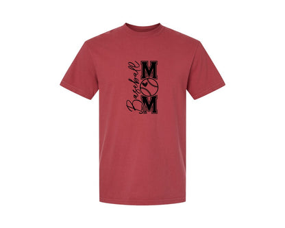 brand:Comfort Colors|color:Chili|Baseball Mom Baseball Mom 2 Graphic T-Shirt