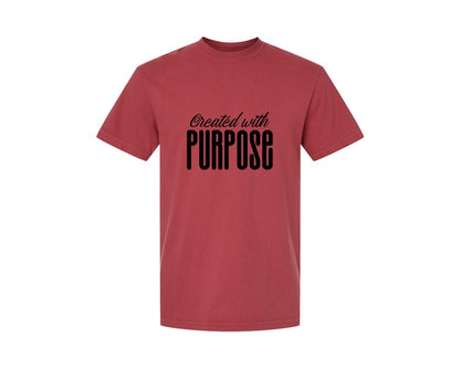 brand:Comfort Colors|color:Chili|Created With Purpose Sleeve Design Graphic T-Shirt