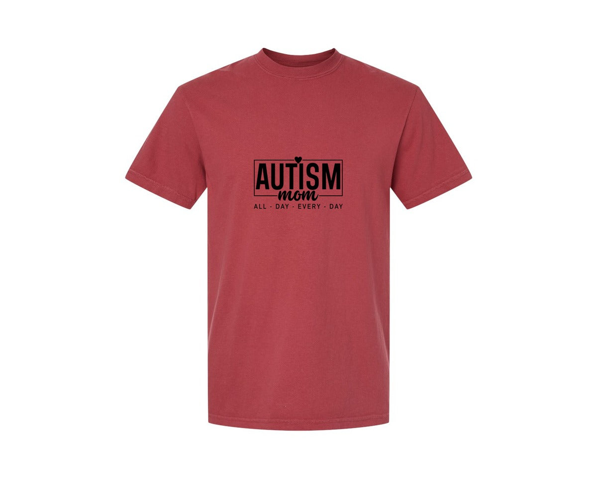 brand:Comfort Colors|color:Chili|Autism Advocacy Autism Mom Love Graphic T-Shirt