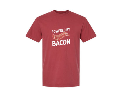 brand:Comfort Colors|color:Chili|Powered By Bacon T Shirt Design 2 Graphic T-Shirt