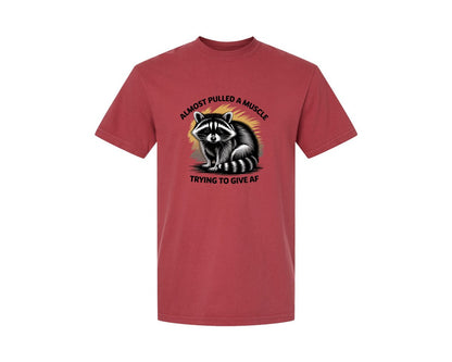 brand:Comfort Colors|color:Chili|Funny Raccoon Sarcastic Quote Graphic T-Shirt