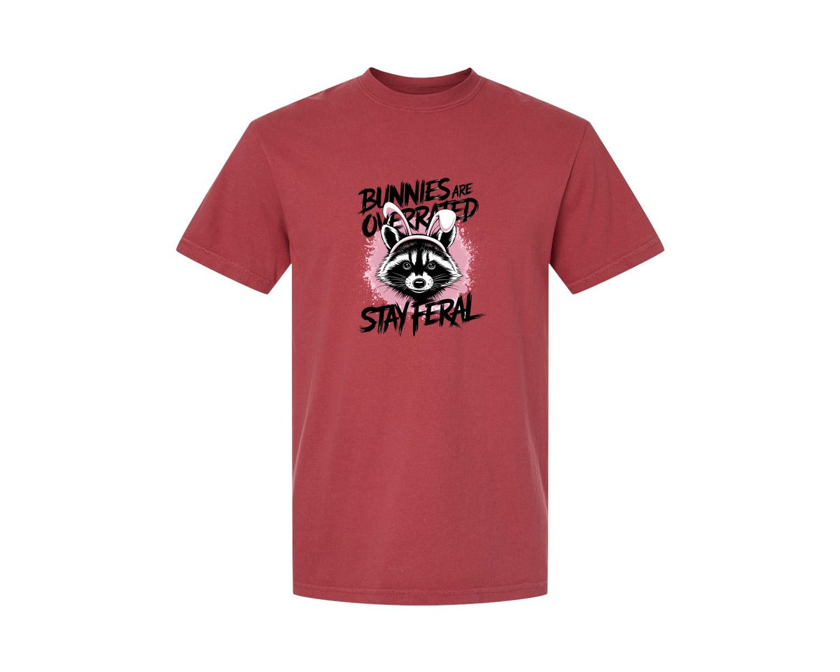 brand:Comfort Colors|color:Chili|Bunnies Are Overrated Stay Feral 2 Graphic T-Shirt