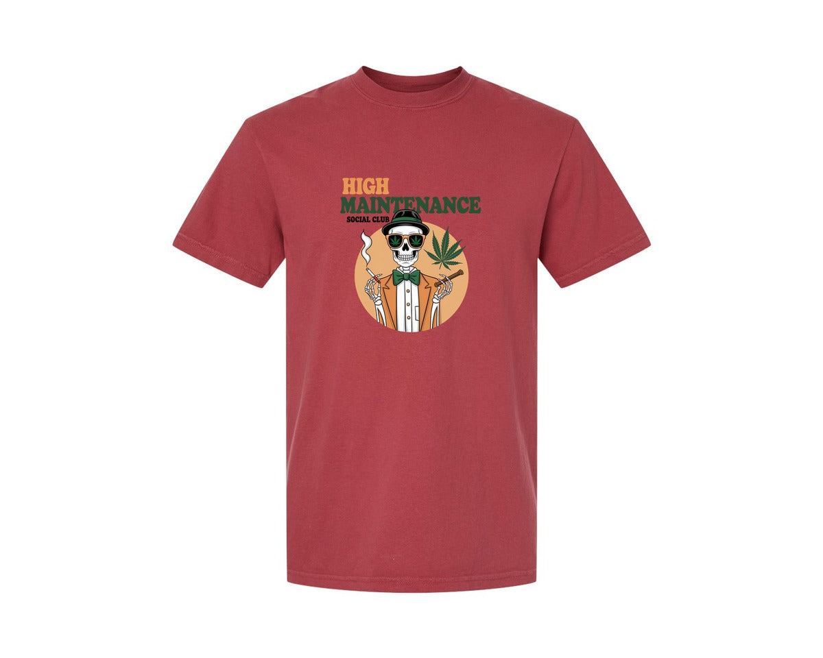 brand:Comfort Colors|color:Chili|High Maintenance Social Club 3 Graphic T-Shirt