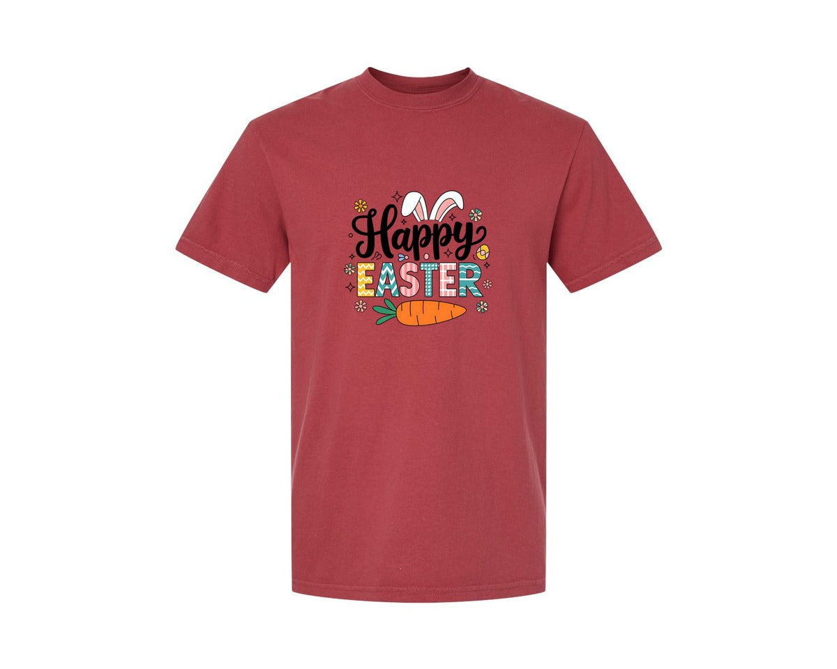 brand:Comfort Colors|color:Chili|Retro Happy Easter Design 7 Graphic T-Shirt