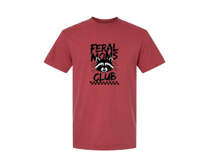 brand:Comfort Colors|color:Chili|Feral Moms Club Mom Life Raccoon Graphic T-Shirt