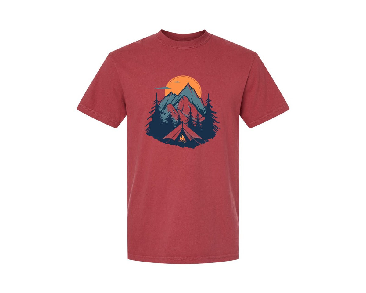 brand:Comfort Colors|color:Chili|Sunset Camping Adventure T Shirt Design 8 Graphic T-Shirt