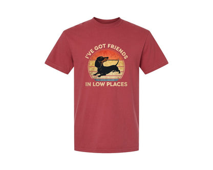 brand:Comfort Colors|color:Chili|Dachshund Ive Got Friends In Low Places 2 Graphic T-Shirt