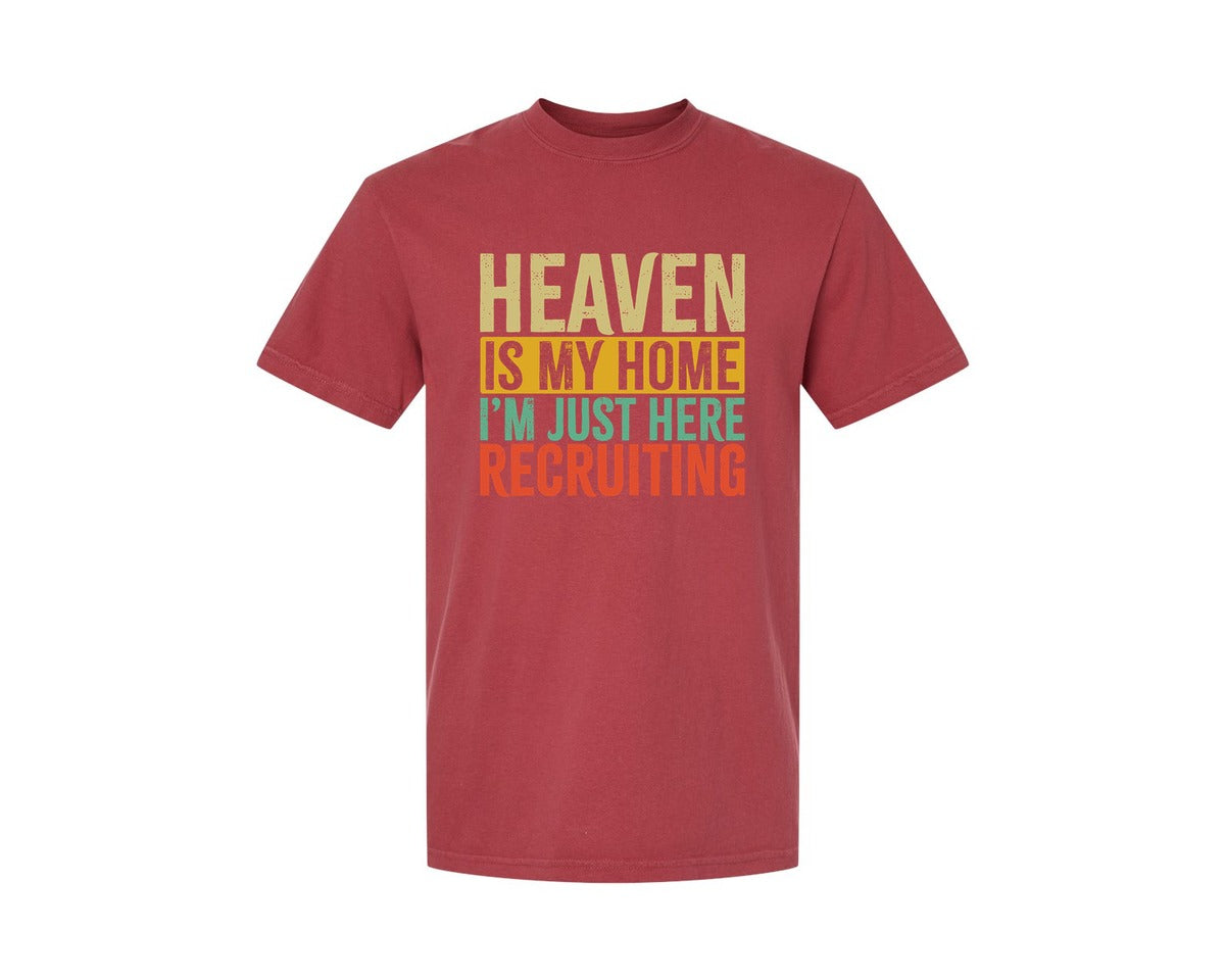 brand:Comfort Colors|color:Chili|Heaven Is My Home Christian Religious 2 Graphic T-Shirt