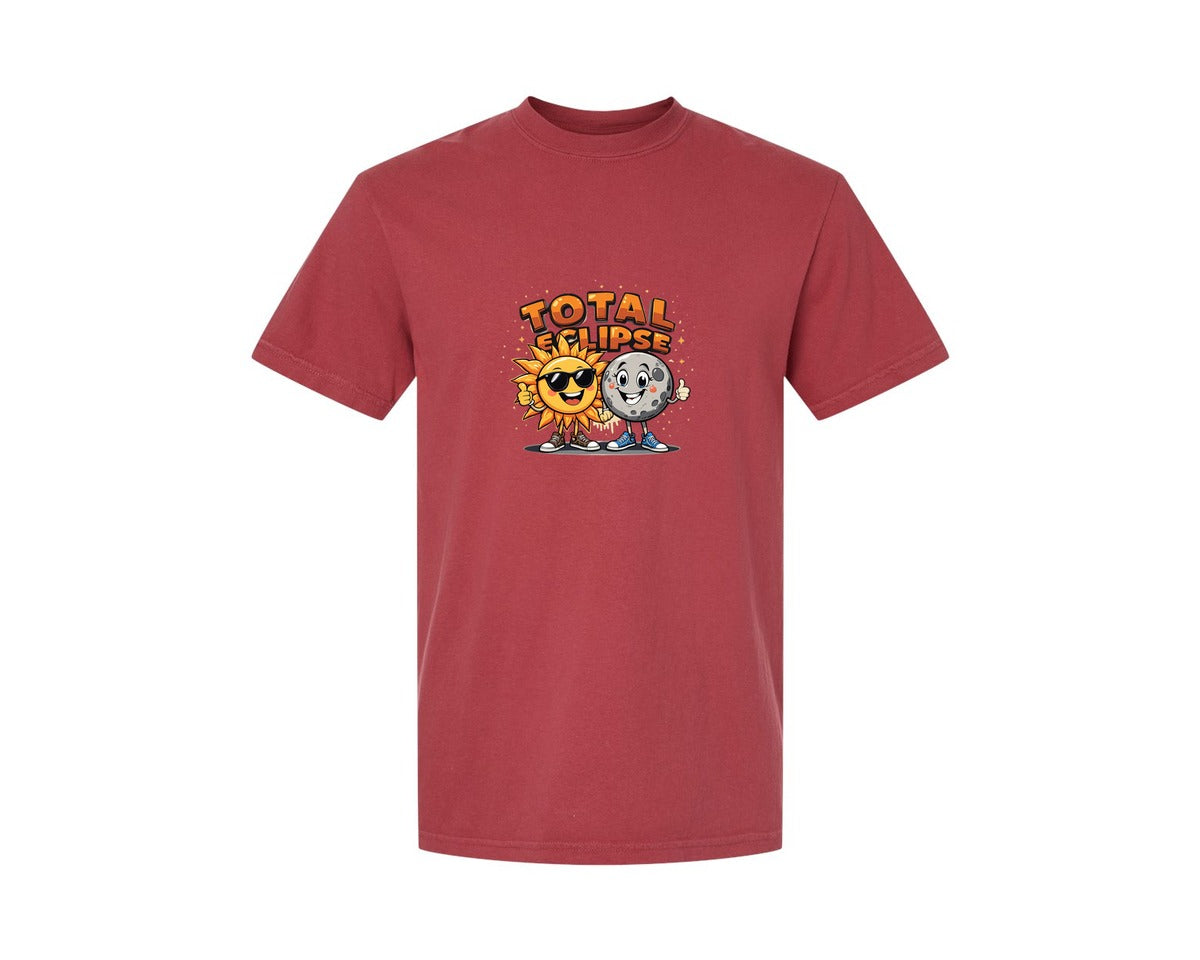 brand:Comfort Colors|color:Chili|Eclipse Cartoon T Shirt Design Graphic T-Shirt