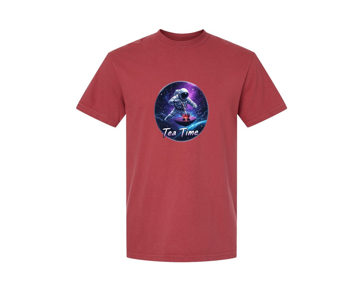 brand:Comfort Colors|color:Chili|Astronaut Tea Time In Space T Shirt Graphic T-Shirt