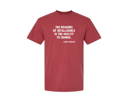 brand:Comfort Colors|color:Chili|Einstein The Measure Of Intelligence Graphic T-Shirt