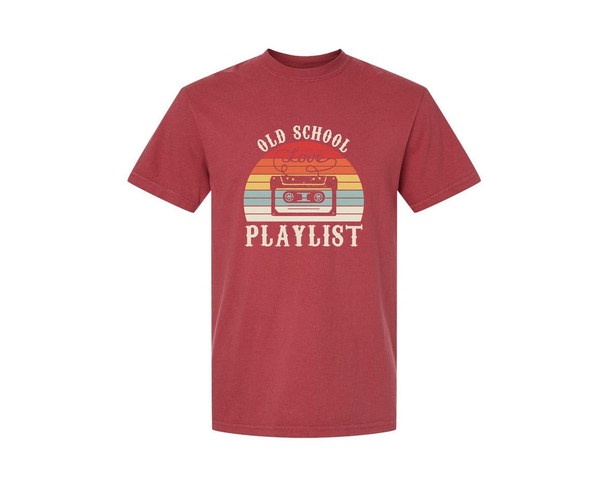 brand:Comfort Colors|color:Chili|Old School Playlist 70S 80S 90S T Shirts Graphic T-Shirt