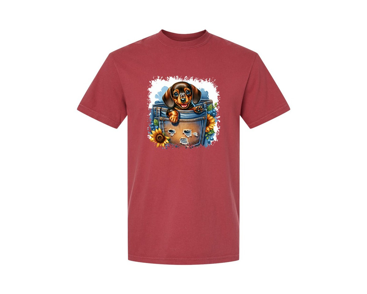 brand:Comfort Colors|color:Chili|Dog In Pocket Square Tshirt 29 Graphic T-Shirt