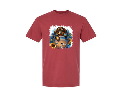 brand:Comfort Colors|color:Chili|Dog In Pocket Square Tshirt 29 Graphic T-Shirt