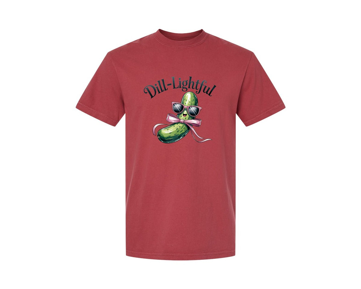 brand:Comfort Colors|color:Chili|Dill Lightful Funny Pickle 2 Graphic T-Shirt