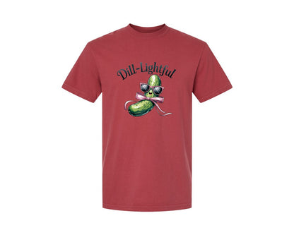 brand:Comfort Colors|color:Chili|Dill Lightful Funny Pickle 2 Graphic T-Shirt