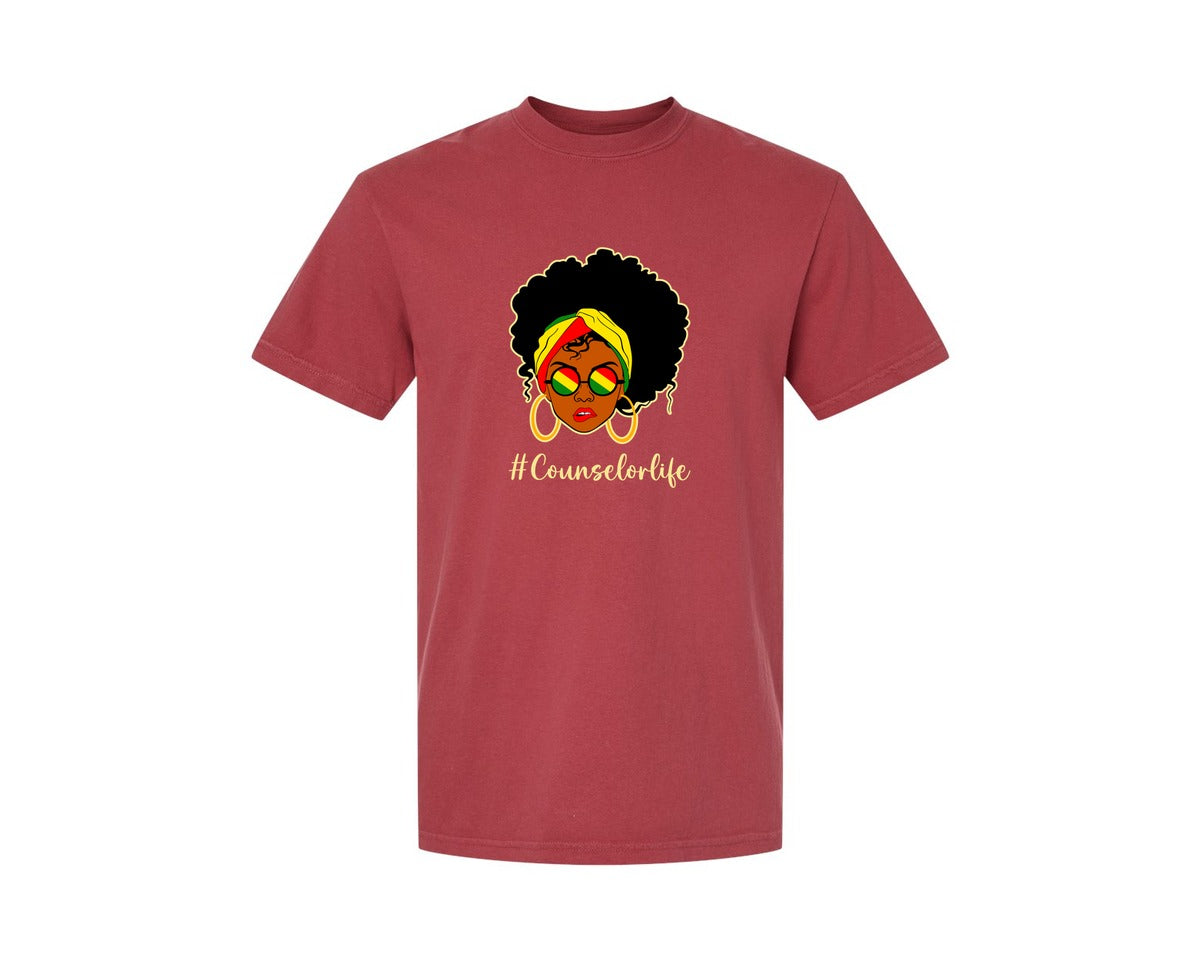 brand:Comfort Colors|color:Chili|Counselor Life Career T Shirt Graphic T-Shirt