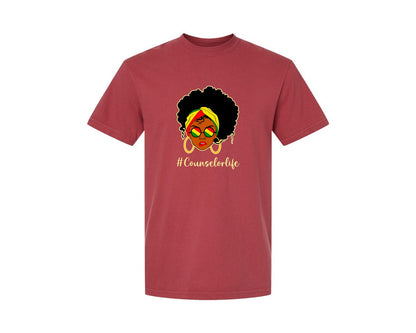 brand:Comfort Colors|color:Chili|Counselor Life Career T Shirt Graphic T-Shirt