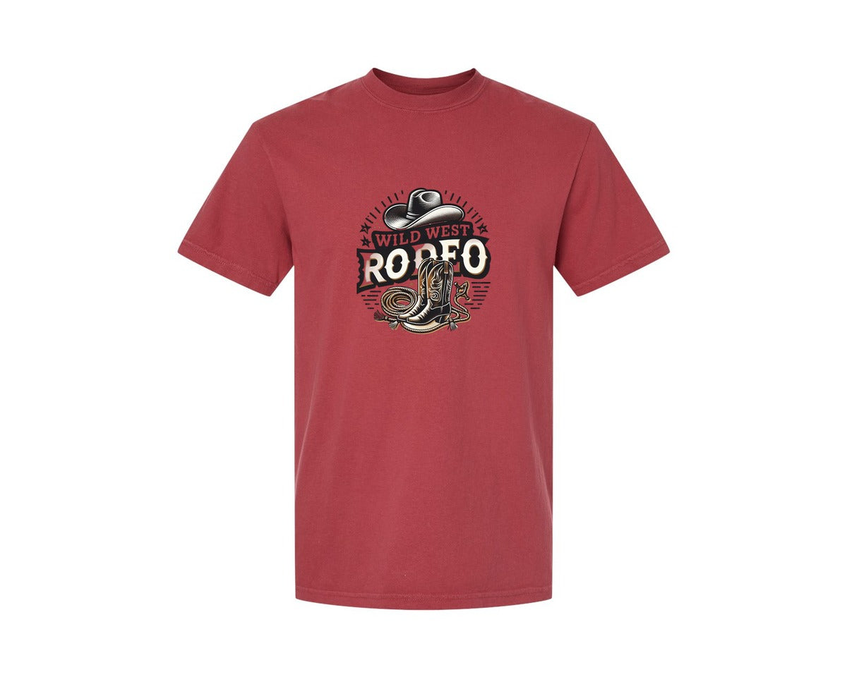 brand:Comfort Colors|color:Chili|Western Wild West Rodeo T Shirt Graphic T-Shirt